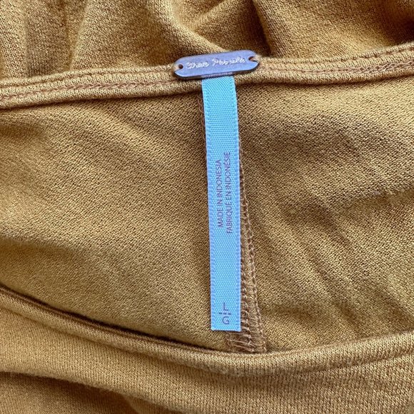 Free People Blouse Mustard Color Sz L - Picture 6 of 6